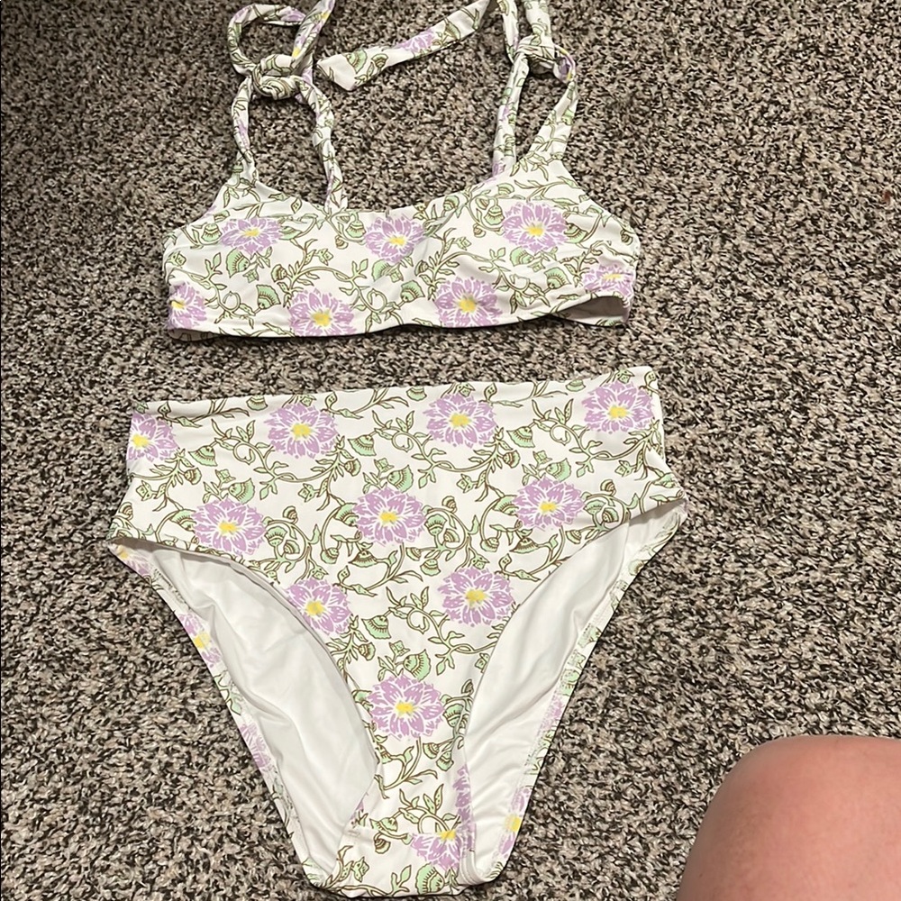 Roller Rabbit Floral Bikini Set with Purple and Green Accents